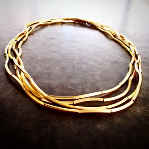 Gold choker, Bracelet Necklace, Multi Strand Necklace,long Necklace, Multi Bracelet, Choker Necklace, gold choker, layered necklace image 5