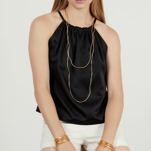 Collana d'oro, collana bracciale, collana Multi Strand,collana lunga,bracciale multi,collana choker,tubi geometrici,collana a strati