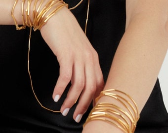 wrap bracelet,bracelet necklace,Multi Strand Necklace,long necklace,multi bracelet,choker necklace,Geometric tubes,layered necklace