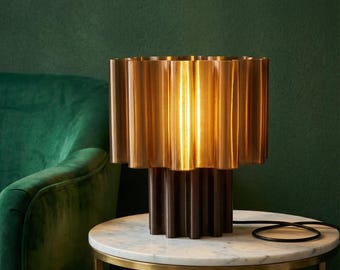 Amber Table Lamp, Modern Sculptural Bedside Light, 3D Printed
