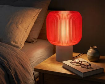 STRIA Table Lamp / Modern Accent Light / 3D Printed Designer Lamp / Bold Color Bedside Lighting