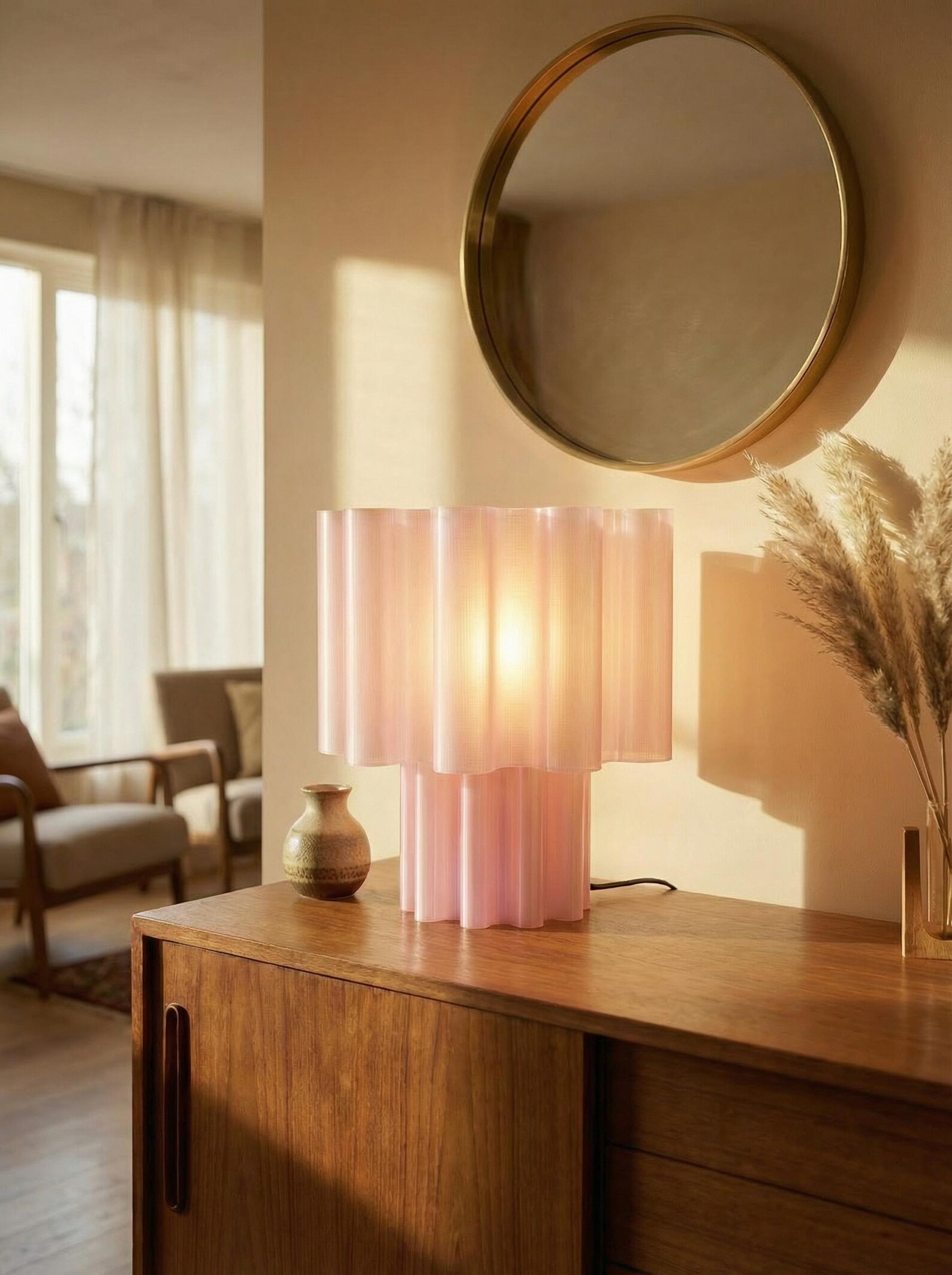 Pink Ambient Hum RHYTHM Lamp - Sakura Edition | Pink Ambient Light | Modern Bedside ...