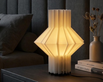 Origami Table Lamp, Modern Sculptural Light with Warm Ambient Glow