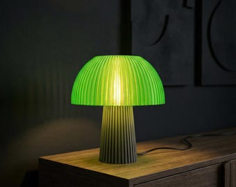 Halo Mushroom Lamp, Green Sculptural Table Light with Ambient Glow