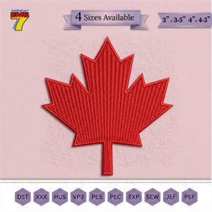 Stickdatei „Kanadisches Ahornblatt“ | Stickmuster „Ahornblatt“ | Heiße Rivalität | Ahornblatt-PES-Datei | Digitaler Download