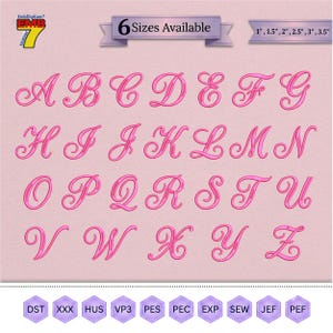 Bundel met borduurpatronen van het alfabet A-Z | Borduurpatronen met schrijfletters van A-Z | Borduurletterpatronen (digitale download)