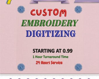 Custom Embroidery Digitizing Service | Logo, Artwork, Text Conversion (Digital)