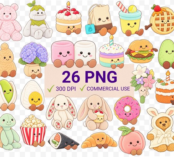 Kawaii Jellycat PNG Clipart — Plushie Toy Digital Download