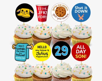 New Girl Cupcake Toppers Printable, New Girl Birthday Cupcake Toppers, New Girl Party Decor, 29 Birthday Cake Toppers, 29 Birthday Decor