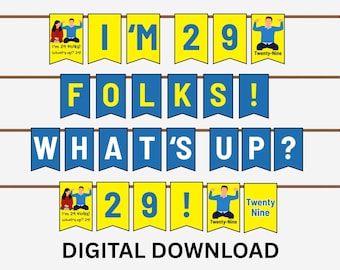 Banner imprimible de cumpleaños "Nueva Niña" (29), Banner "Nueva Niña", Guirnalda de cumpleaños "Nueva Niña", Decoración para fiesta de cumpleaños temática "Nueva Niña", Banner de cumpleaños número 29