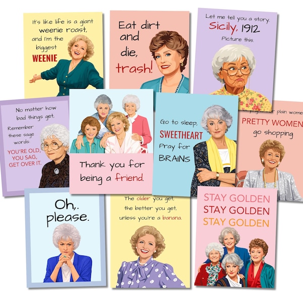 Golden Girls Party Signs: Stay Golden Girls Birthday Decorations (Digital PDF File)