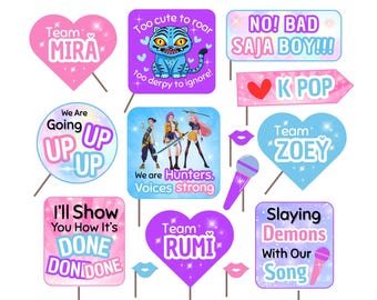 K-Pop Demon Hunter Party Props: Demon Hunters Birthday Decorations (Digital Download)