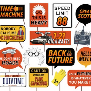 Back To The Future Party Props: BTTF Movie Photo Booth Props (Digital Download)