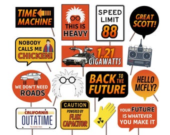 Back To The Future-feestrekwisieten: BTTF Movie Photo Booth-rekwisieten (digitale download)