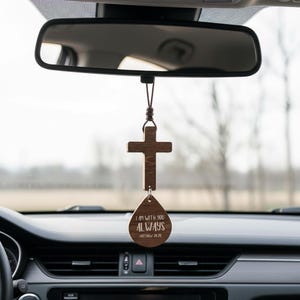 Cross for Car Mirror Hanging with Daily Scripture Scan, Inspirational Rearview Faith Accessory, Christian Gift for Men and Women