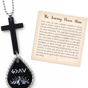 Glaube Kreuz Rückspiegel Anhänger mit inspirierendem Symbol, Auto hängenden Verzierung für Männer Frauen, religiöses Geschenk für Fahrer