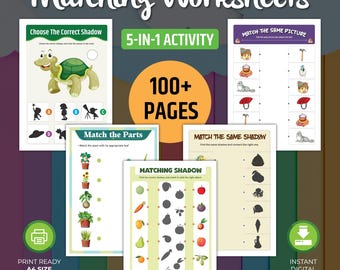 Passende Aktivität zum ausdrucken, Memory Form Arbeitsblatt, Schatten-Matching-Spiel, Vorschule Kindergarten, druckbares PDF