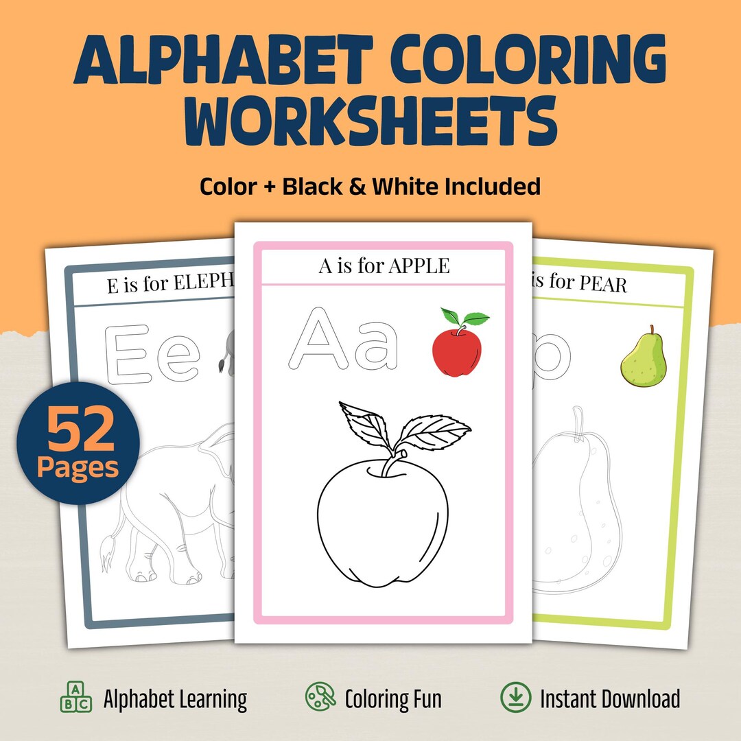 Abc Coloring Worksheet.pdf Alphabet Coloring Worksheets Printable PDF, ABC Learning Activity ...