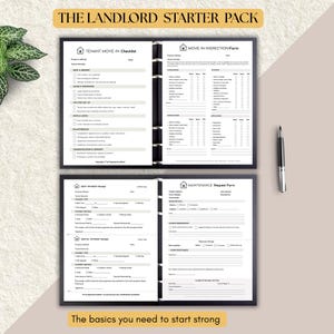 Landlord Starter Pack | Move-In Checklist, Inspection Form, Rent Receipt + Maintenance Request | Printable & Fillable PDFs