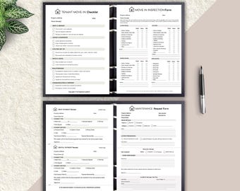 Landlord Starter Pack | Move-In Checklist, Inspection Form, Rent Receipt + Maintenance Request | Printable & Fillable PDFs