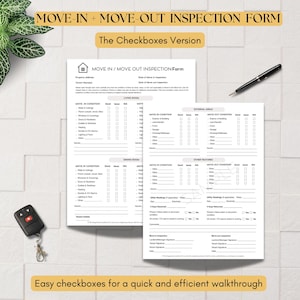 Move In Move Out Inspection Form  | Rental Property Checklist | Property Management Template Printable