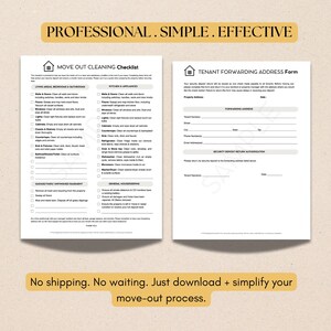 Move Out Cleaning Checklist Template | Landlord Tenant Move-out Packet ...