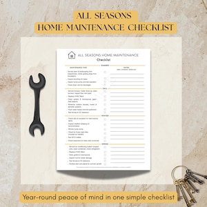 Checklist voor woningonderhoud voor alle seizoenen | Jaarlijks onderhoudsschema voor onroerend goed (afdrukbare en invulbare pdf)