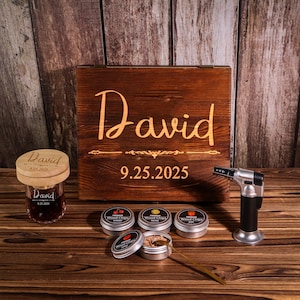 Personalized Cocktail Smoker Kit with Torch in Wood Gift Box | Old Fashioned Smoker Kit | Men&#39;s Gifts