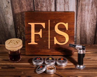 Personalized Whiskey Smoker Kit: Bourbon Cocktail Bar Tool Set