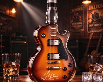 Personalized Guitar Decanter, Glass Whiskey Decanter, Rock Style Decorative Bottle, Bar Decoration, Music Lover Gift,Housewarming gift