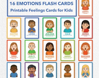 Social Emotional Learning Flashcards | Montessori Emotions Cards for Kids | Feelings & SEL Activities