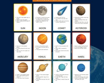 Solar System Flashcards: Fun Space Facts for Kids (Printable PDF)