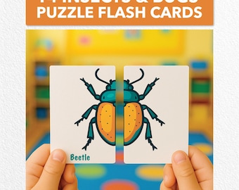 Insect Puzzle Flashcards: Cut and Match Activity (Printable PDF)