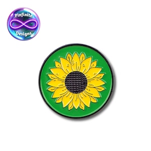 Pin de esmalte de girasol con discapacidad oculta