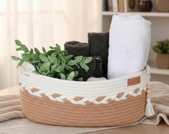 Handwoven Storage Basket – Decorative Organizer for Bathroom, Entryway & Home Decor