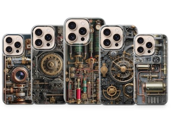 Steampunk Gears Phone Case Vintage cover for iPhone 17 Pro Max, 16e, 15, 14, 13 & Samsung S25 Ultra, S24 FE, A56, A16, Pixel 10 XL, 9a, 8, 7