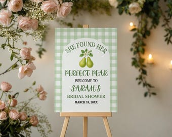 Modèle de plaque de bienvenue personnalisée poire nuptiale vert sauge (téléchargement numérique)