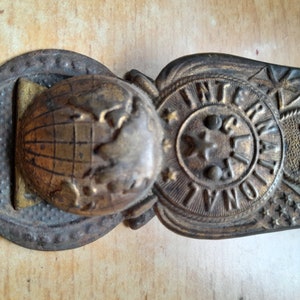 Antique Old Vintage Victorian Paper Clip Paperclip 3 3/4&quot; length Rare Earth The International Clip