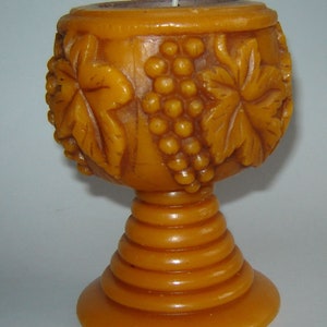 Old Vintage Wachs Wachskunst Sculpted Kerzenhalter Trauben Kelch Kelch