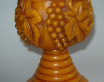Old Vintage Wax Wachskunst Sculpted Candle Holder Grape Goblet Chalice