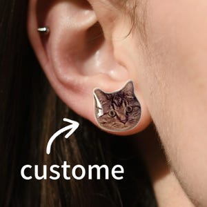 Custom pet earrings Cat earrings dog earrings customized earrings picture customization custom earrings pet souvenirs Sterling silver needle