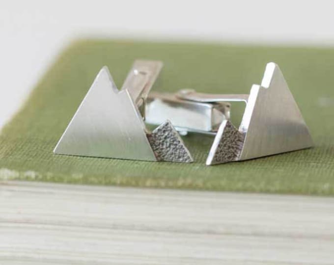 Silver Mountain Cuff links, mens cufflinks, mens jewelry