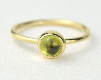 Peridot Gold Stacking Ring