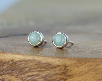 Small Aquamarine Silver Studs, March Birthstone Earrings, Tiny Gemstone Stud Earrings