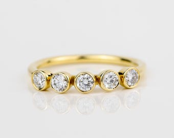 Diamond Eternity Ring - Handmade in Scotland - Natural Diamond Solid Gold Ring - Multi Stone Diamond Ring - Diamond Engagment Ring