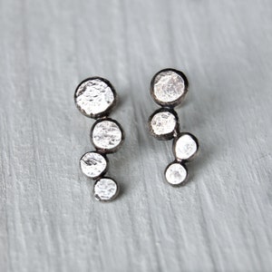 Sterling Silver Four Pebble Stud Earrings image 2