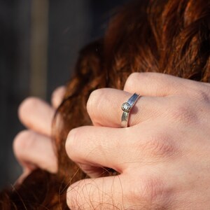 Bague de fiançailles en argent et or diamants 3,5 mm Heidi image 2