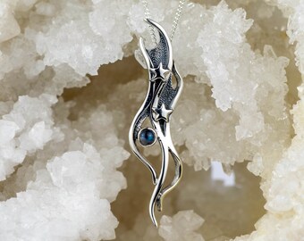 Labradorite Silver Pendant - Northern Lights Labradorite Star Necklace - Star Jewellery - Aurora Borealis Jewellery - Handmade in Scotland