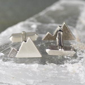 Personalised Silver Mountain Cuff links image 4