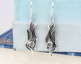 Labradorite Dancer Drop Earrings - Northern Lights Hook Earrings